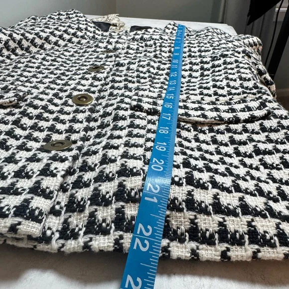 NWT Women's Tulle Blazer Jacket Size M Black White Houndstooth Anthropologie - Picture 8 of 9